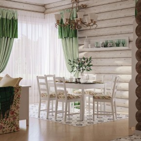 Комлект Вествик обеденный стол и четыре стула, массив сосны, цвет белый в Уфе - ufa.mebel24.online | фото 1