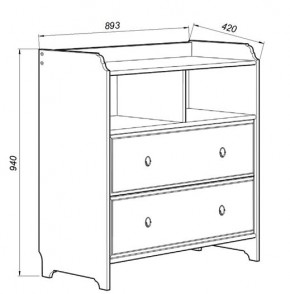 Комод 02 Вествик с двумя ящиками, массив сосны, цвет белый в Уфе - ufa.mebel24.online | фото 3