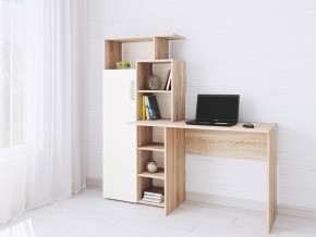 Компьютерный Стол Квартет-7 Дуб сонома/Белый в Уфе - ufa.mebel24.online | фото
