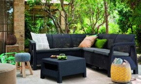 Комплект мебели угловой Корфу Релакс Сет (CORFU II RELAX SET) графит в Уфе - ufa.mebel24.online | фото 3