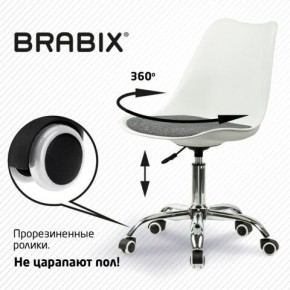 Кресло стул BRABIX "Eames MG-310 CH", хром, пластик белый, ткань серая, 532924 в Уфе - ufa.mebel24.online | фото 7