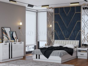 МАГНОЛИЯ Кровать 1600 с ортопедом (Белый глянец/белый) в Уфе - ufa.mebel24.online | фото 2