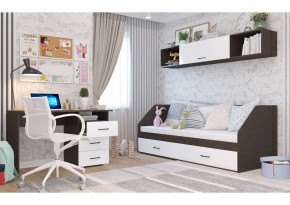 Кровать 800 НЕНСИ с настилом ЛДСП (Венге/Белый глянец) в Уфе - ufa.mebel24.online | фото 2