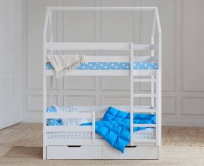 Кровать-домик двухъярусная 80*160 Белый в Уфе - ufa.mebel24.online | фото 5