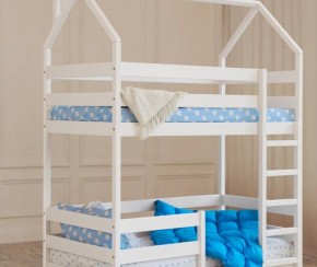 Кровать-домик двухъярусная 80*160 Белый в Уфе - ufa.mebel24.online | фото 6