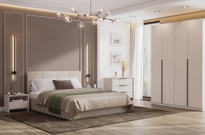 Кровать двойная №4 с основанием (Бежевый) в Уфе - ufa.mebel24.online | фото 3