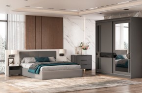 Кровать двойная №4 с основанием (Серый) в Уфе - ufa.mebel24.online | фото 3