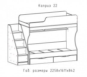 КАПРИЗ-22 Кровать двухъярусная 800 настил ЛДСП в Уфе - ufa.mebel24.online | фото 2