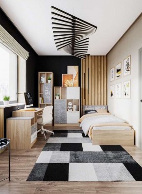 Кровать Колибри Лофт 0.9 дуб сонома/ателье светлое в Уфе - ufa.mebel24.online | фото 2