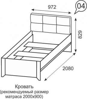 Кровать одинарная 900 Твист 04 в Уфе - ufa.mebel24.online | фото 2