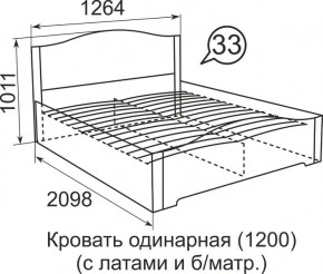 Кровать с латами Виктория 1400*2000 в Уфе - ufa.mebel24.online | фото 3