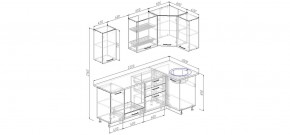 Кухня угловая Антрацит 2200х1000 (Стол. 38мм) в Уфе - ufa.mebel24.online | фото 2
