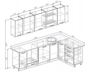 Кухня угловая Антрацит 2600х1600 (Стол. 38мм) в Уфе - ufa.mebel24.online | фото 2