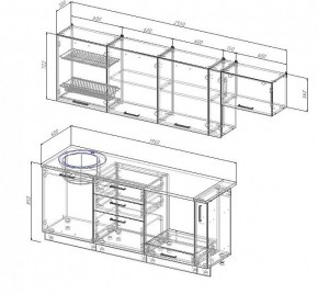 Кухонный гарнитур Антрацит 2550 (Стол. 38мм) в Уфе - ufa.mebel24.online | фото 3