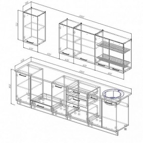 Кухонный гарнитур Антрацит 2800 (Стол. 38мм) в Уфе - ufa.mebel24.online | фото 3