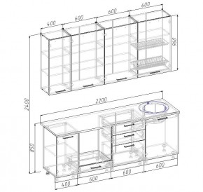 Кухонный гарнитур Дели 2200 (Стол. 26мм) в Уфе - ufa.mebel24.online | фото 2