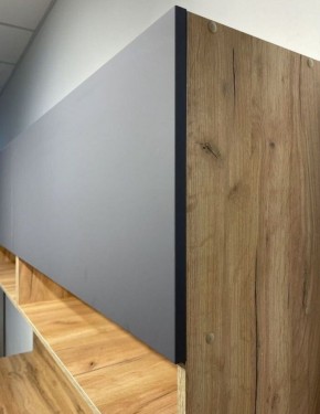 Кухонный гарнитур «Монако» 2.0 м Серия 2 МДФ с фрезеровкой (Дуб Золотой/Графит) в Уфе - ufa.mebel24.online | фото 6