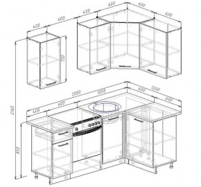 Кухонный гарнитур угловой Антрацит 2000х1200 (Стол. 38мм) в Уфе - ufa.mebel24.online | фото 2