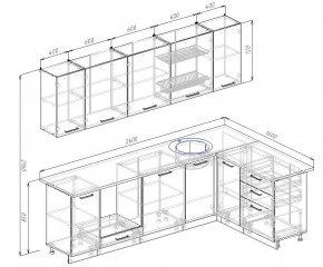 Кухонный гарнитур угловой Графика 2600х1600 (Стол. 26мм) в Уфе - ufa.mebel24.online | фото 2