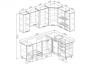 Кухонный гарнитур угловой Капри 2200х1600 h950 (Стол. 38мм) в Уфе - ufa.mebel24.online | фото 2