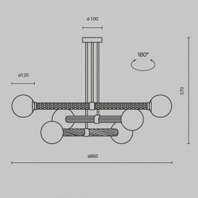 Люстра на штанге Maytoni Teatro MOD287PL-06BS в Уфе - ufa.mebel24.online | фото 3