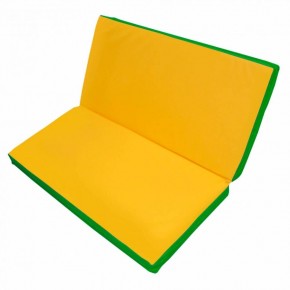 Мат гимнастический 1х1х0,1м складной цв. зеленый-желтый в Уфе - ufa.mebel24.online | фото