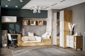 МИЛАН Детская (Дуб Золотой/Белый матовый) в Уфе - ufa.mebel24.online | фото
