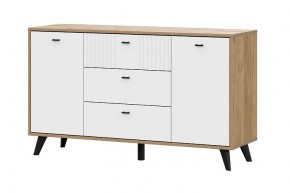 МИЛАН Комод 3 ящика двухстворчатый (Белый Матовый) в Уфе - ufa.mebel24.online | фото