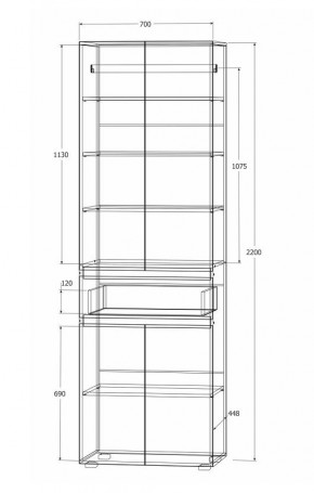 Модульная система Лиана (Дуб Крафт Белый/Дуб Крафт Золотой) в Уфе - ufa.mebel24.online | фото 8