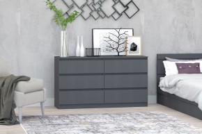 МС "Хилтон" Комод №5 1400 (6 ящ.) графит в Уфе - ufa.mebel24.online | фото
