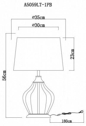 Настольная лампа декоративная Arte Lamp Baymont A5059LT-1PB в Уфе - ufa.mebel24.online | фото 3