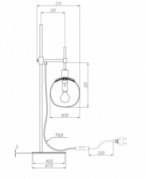 Настольная лампа декоративная Maytoni Erich MOD221-TL-01-G в Уфе - ufa.mebel24.online | фото 3