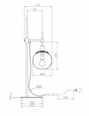 Настольная лампа декоративная Maytoni Erich MOD221-TL-01-N в Уфе - ufa.mebel24.online | фото 3