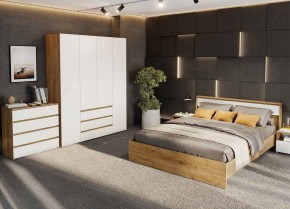НЕКСТ 1 Спальный гарнитур (модульный) Дуб Золотой/Белый в Уфе - ufa.mebel24.online | фото 1