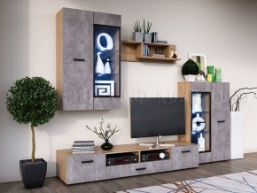 Нэнси New Тумба ТВ ЛДСП (2дв.+1ящ.) Бетон светлый/Сонома в Уфе - ufa.mebel24.online | фото 3