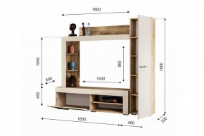 НИКОЛЬ Гостиная (Дуб крафт серый/софт айвори) в Уфе - ufa.mebel24.online | фото 2