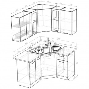 ОЛЬГА Кухонный гарнитур Оптима 2 (1500*1300 мм) в Уфе - ufa.mebel24.online | фото 2