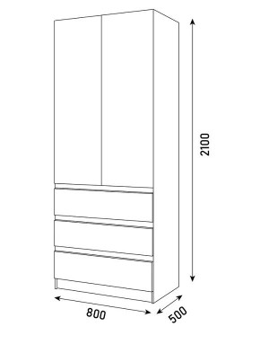 ПАРУС Шкаф 2-х ств. 800 в Уфе - ufa.mebel24.online | фото 3