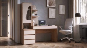 ПИФАГОР Стол компьютерный (дуб вотан/кашемир) в Уфе - ufa.mebel24.online | фото