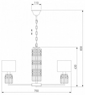 Подвесная люстра Eurosvet Zaffiro 10099/8 хром/прозрачный хрусталь Strotskis (новый абажур) в Уфе - ufa.mebel24.online | фото 5