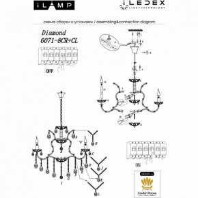 Подвесная люстра iLamp Diamond 6071-8 CR+CL в Уфе - ufa.mebel24.online | фото 2