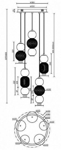 Подвесная люстра Maytoni Drop MOD273PL-L80G3K в Уфе - ufa.mebel24.online | фото 2