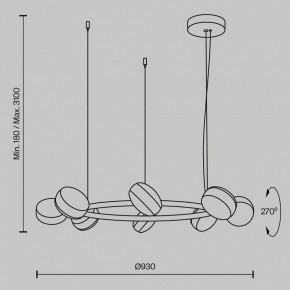 Подвесная люстра Maytoni Mind MOD299PL-L80BC3K в Уфе - ufa.mebel24.online | фото 4