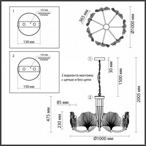 Подвесная люстра Odeon Light Ventaglio 4870/7 в Уфе - ufa.mebel24.online | фото 6