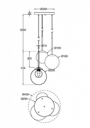 Подвесной светильник Maytoni Basic form MOD521PL-03G в Уфе - ufa.mebel24.online | фото 3