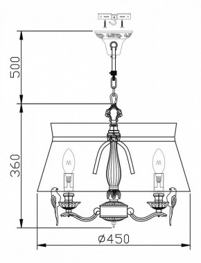 Подвесной светильник Maytoni Bird ARM013-33-W в Уфе - ufa.mebel24.online | фото 3