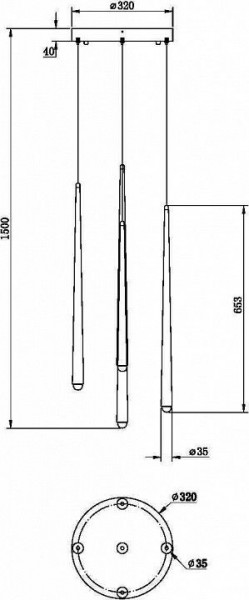 Подвесной светильник Maytoni Halo MOD132PL-L30BSK в Уфе - ufa.mebel24.online | фото 2