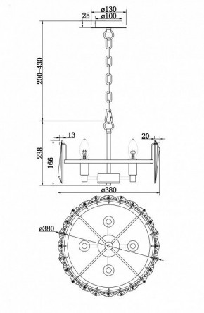 Подвесной светильник Maytoni Puntes MOD043PL-04CH в Уфе - ufa.mebel24.online | фото 4