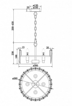 Подвесной светильник Maytoni Puntes MOD043PL-04G в Уфе - ufa.mebel24.online | фото 4