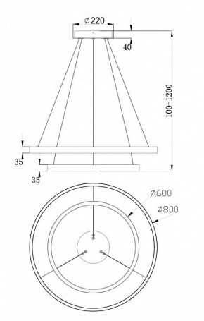 Подвесной светильник Maytoni Rim MOD058PL-L74W4K в Уфе - ufa.mebel24.online | фото 6